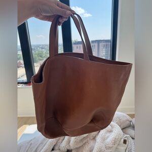 Elegant Brown Leather Tote Bag